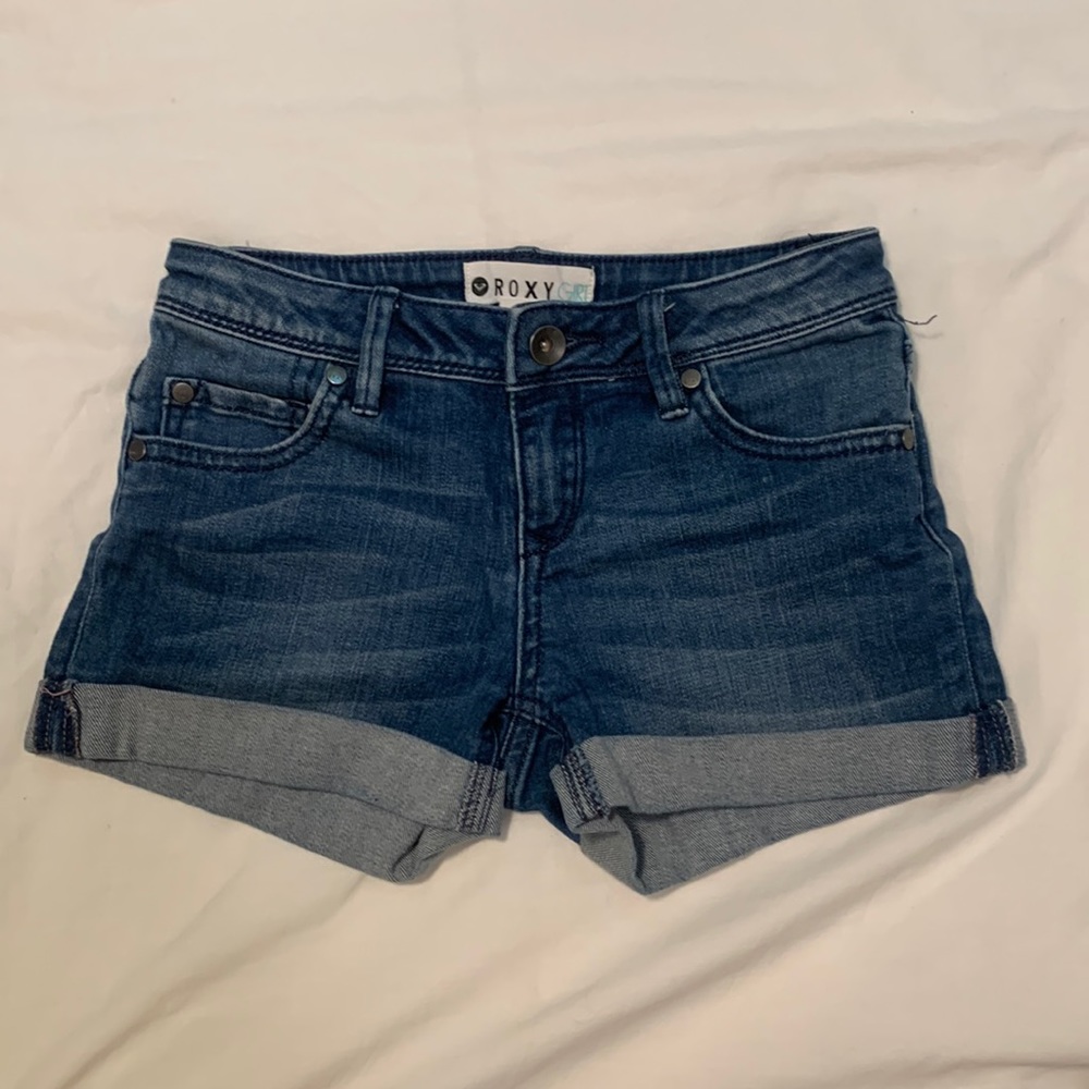 ROXY GIRL denim blue shorts in size 10 medium.